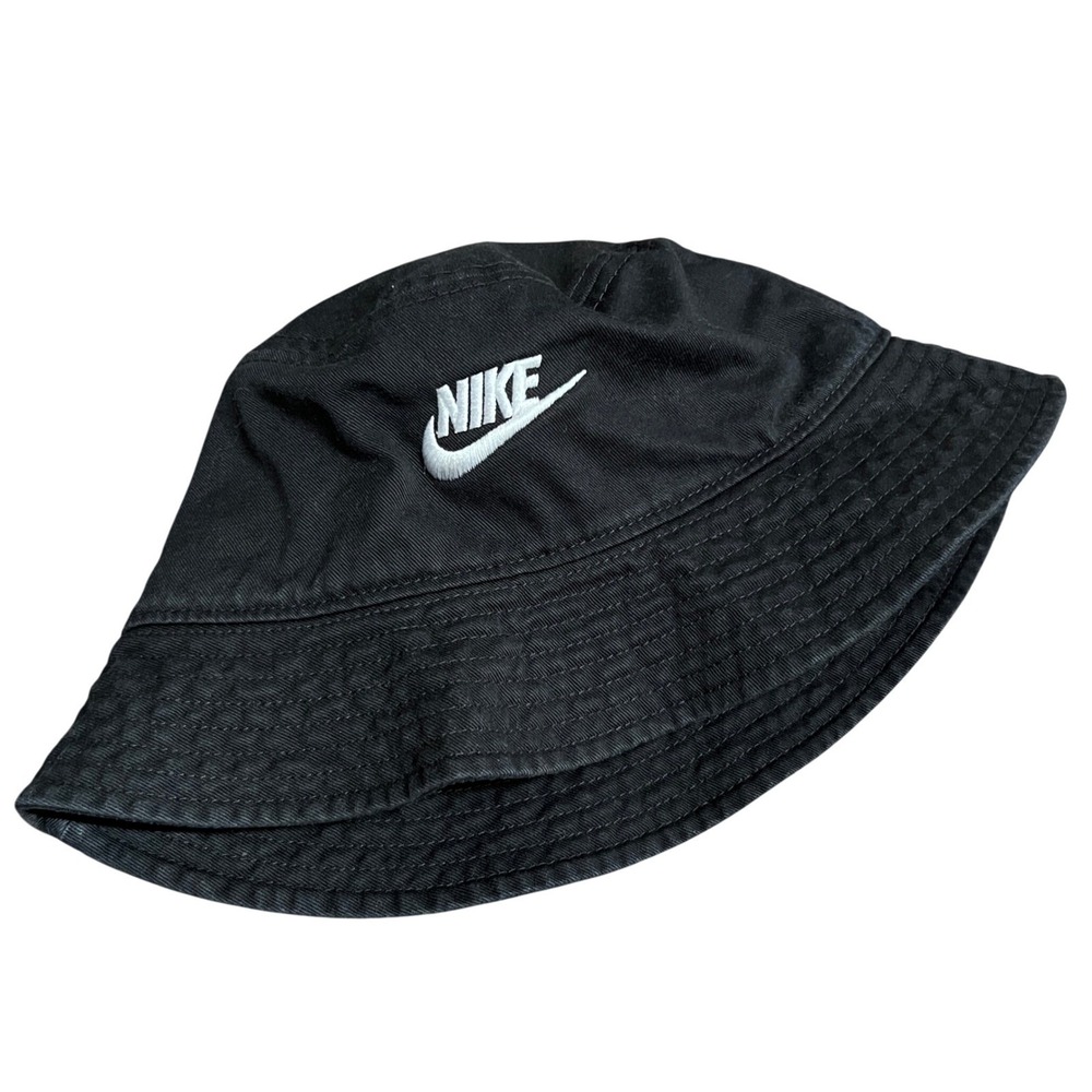 Nike Apex Bucket‎ Hat Black Cotton Blend Embroidered Logo Adult S Small